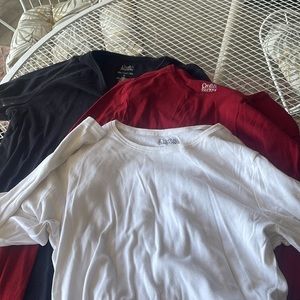 Bundle Croft and barrow 4 long sleeve classic white tee and classic red